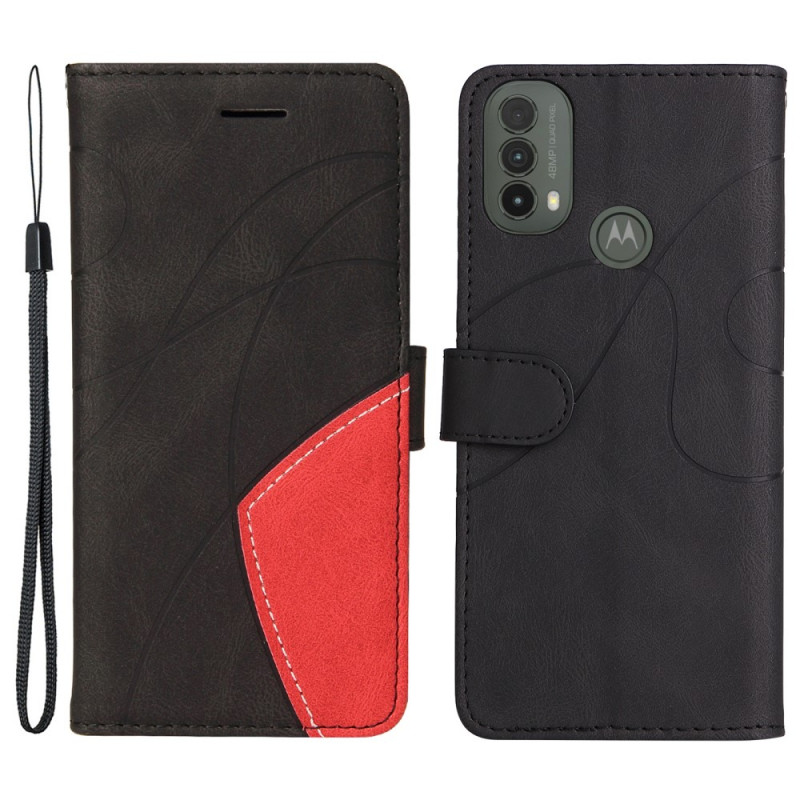 Housse Moto E40 / E30 / E20 Simili Cuir Bicolore Signature