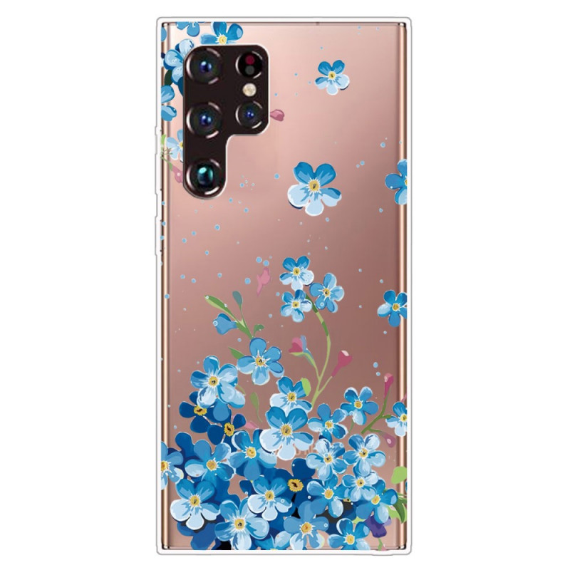 Coque Samsung Galaxy S22 Ultra 5G Fleurs Bleues