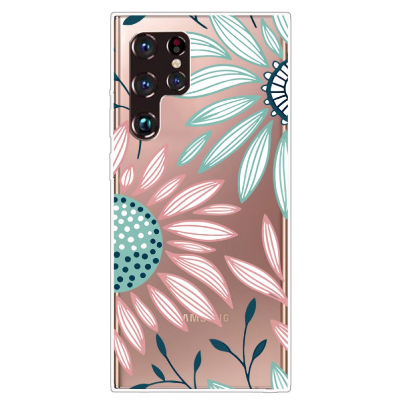 Coque Samsung Galaxy S22 Ultra 5G Transparente Une Fleur