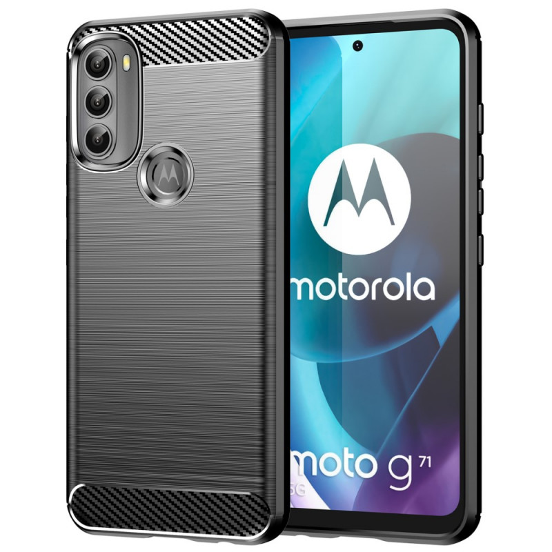 Coque Moto G71 5G Fibre Carbone Brossée