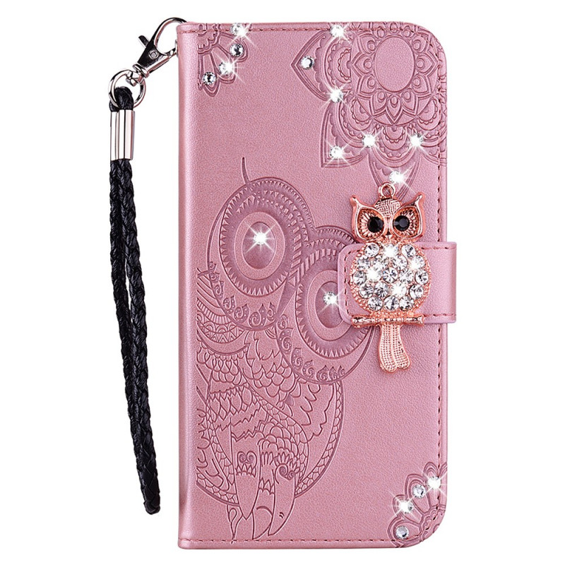 Housse Samsung Galaxy S22 Ultra 5G Hibou Mandala et Breloque