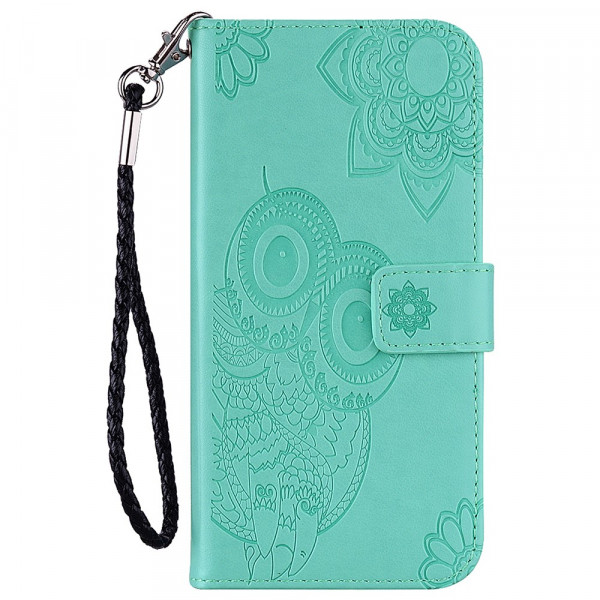 Housse Samsung Galaxy S22 Ultra 5G Hibou Mandala et Lanière