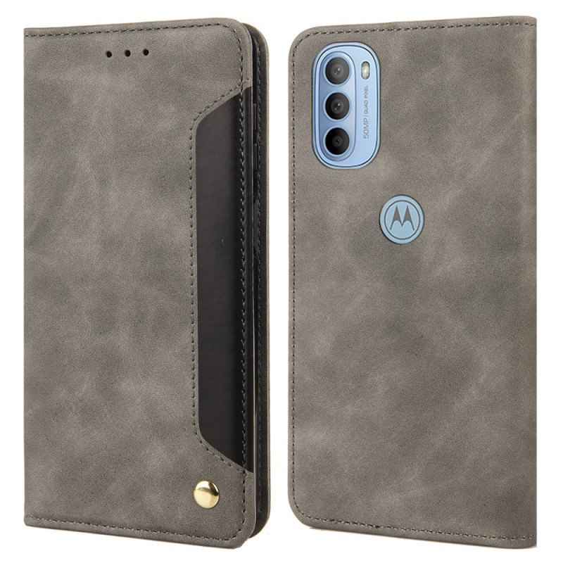 Flip Cover Moto G51 5G Effet Cuir Business Bicolore