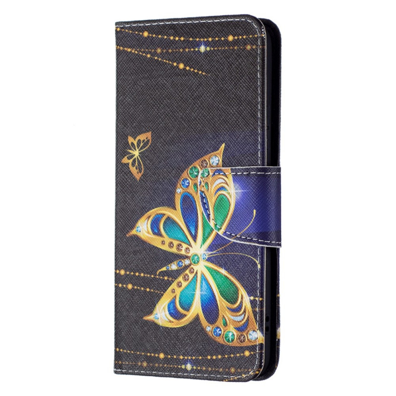 Housse Samsung Galaxy S22 Plus 5G Papillons Dorés