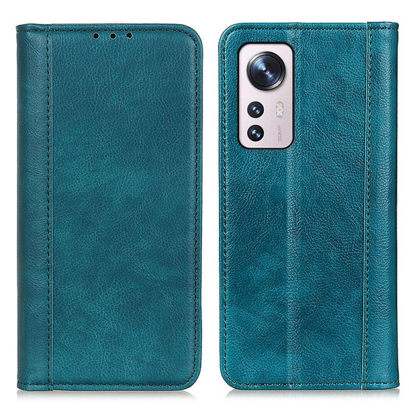 Flip Cover Xiaomi 12 Pro Version Coloré Cuir Fendu
