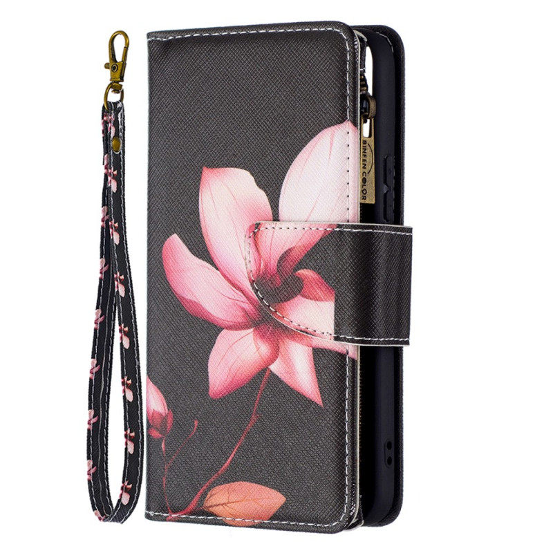 Housse Samsung Galaxy S22 5G Poche Zippée Fleur