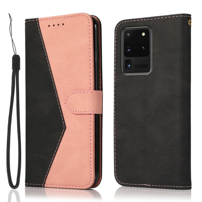 Housse Samsung Galaxy S20 Ultra Simili Cuir Bicolore Triangle