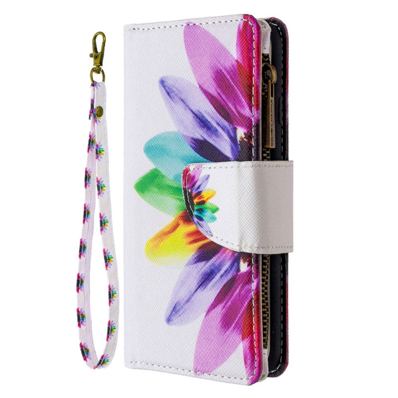 Housse Samsung Galaxy S10 Poche Zippée Fleur