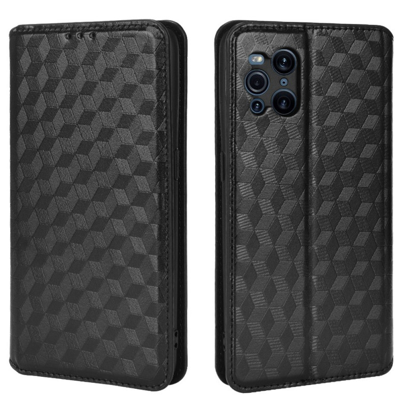 Flip Cover Oppo Find X3 / X3 Pro Effet Cuir Diamant