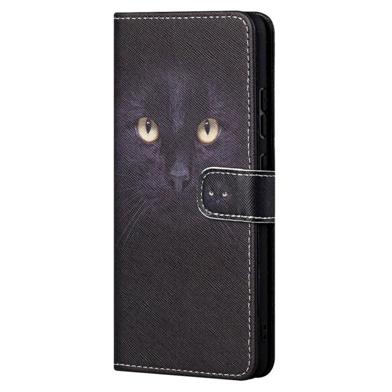 Housse Xiaomi Redmi Note 12 Pro 4G/Note 11 Pro/Note 11 Pro 5G Yeux de Chat Noir à Lanière