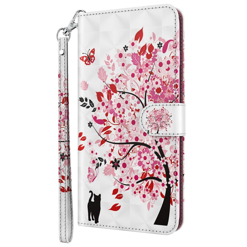 Housse OnePlus Nord 2 5G Arbre Rose et Chat Noir