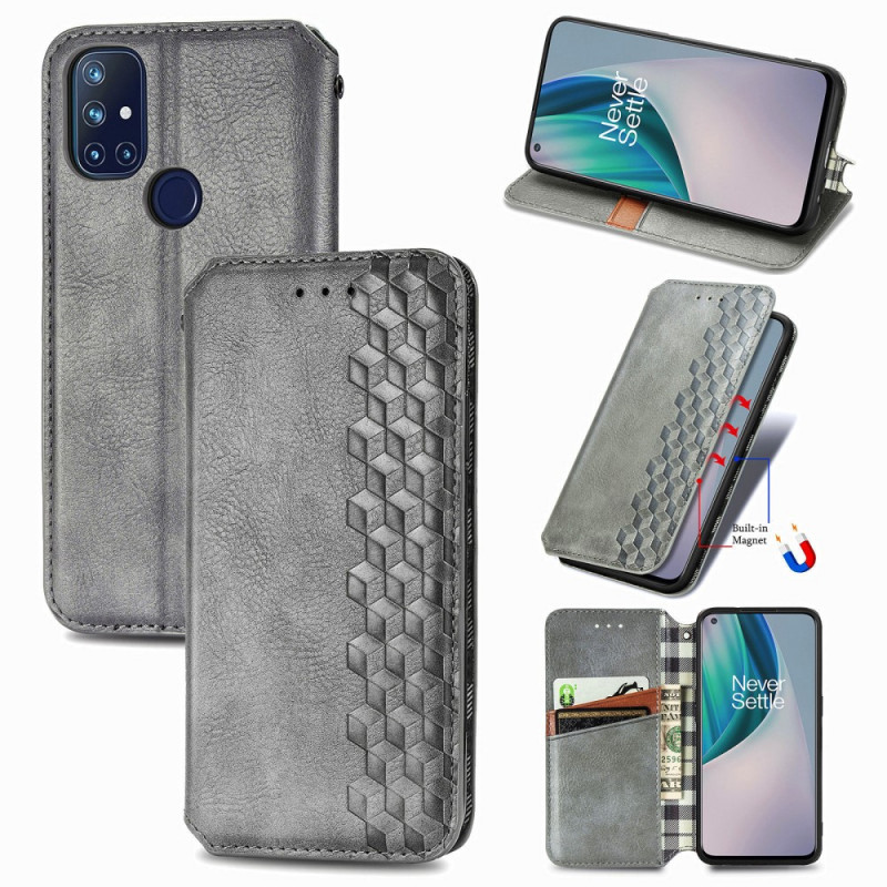 Flip Cover Oneplus Nord N10 Effet Cuir Texture Diamant Ma Coque