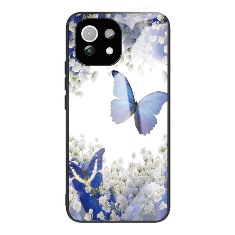Coque Xiaomi 11 Lite 5G NE/Mi 11 Lite 4G/5G Verre Trempé Papillons Bleus