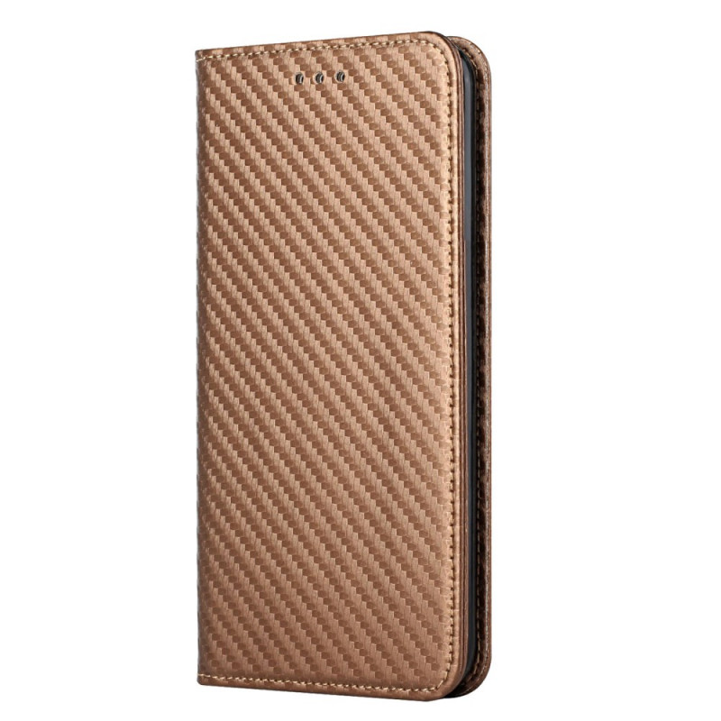 Flip Cover Xiaomi Redmi Note 10 Pro Fibre Carbone à Lanière