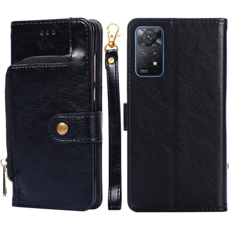 Housse Xiaomi Redmi Note 12 Pro 4G/Note 11 Pro/11 Pro 5G Porte-Monnaie Frontal et Lanière