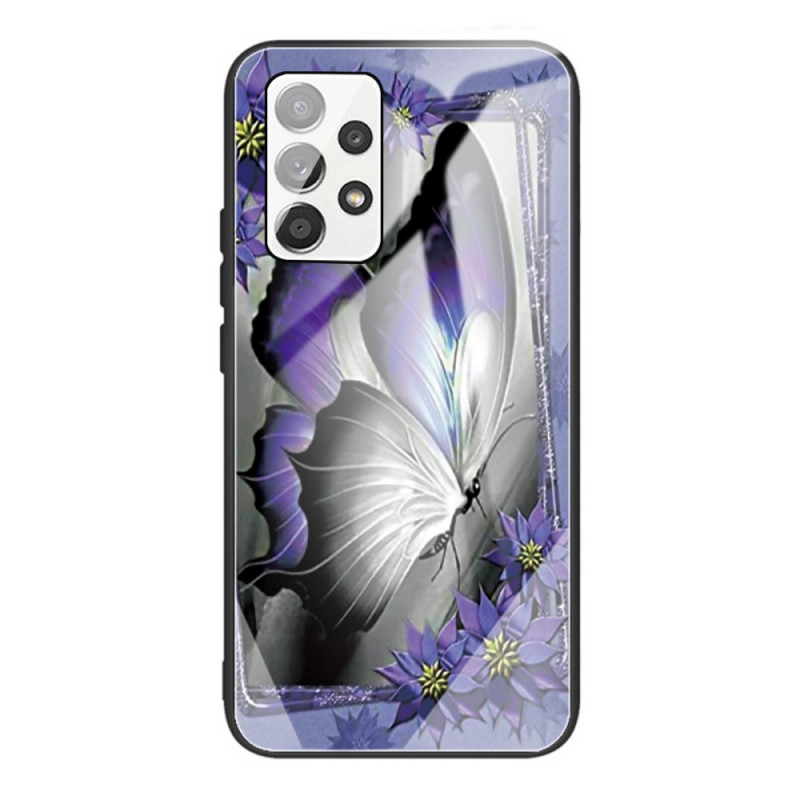 Coque Samsung Galaxy A53 5G Verre Trempé Papillon Violet