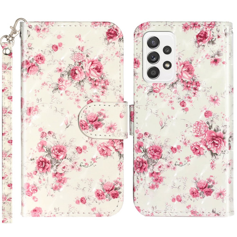 Housse Samsung Galaxy A53 5G Fleurs Liberty à Lanière - Ma Coque