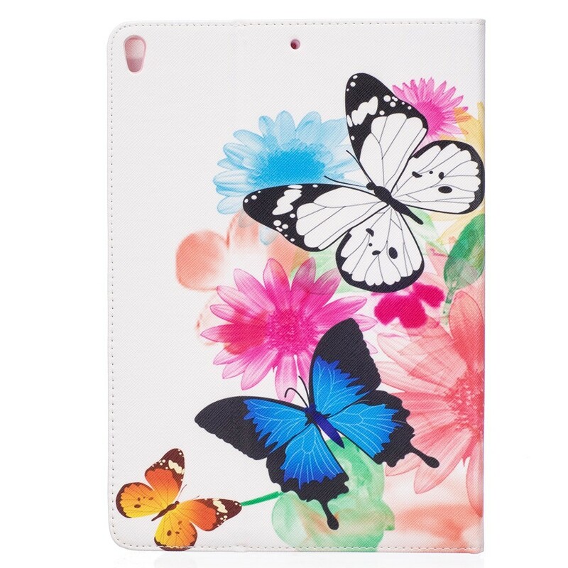 Housse iPad Pro 10.5 pouces Papillons et Fleurs Peints