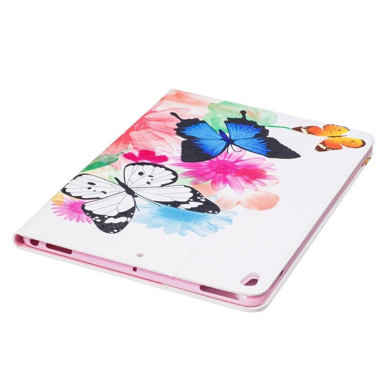 Housse iPad Pro 10.5 pouces Papillons et Fleurs Peints