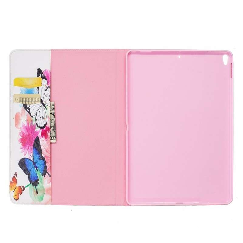 Housse iPad Pro 10.5 pouces Papillons et Fleurs Peints