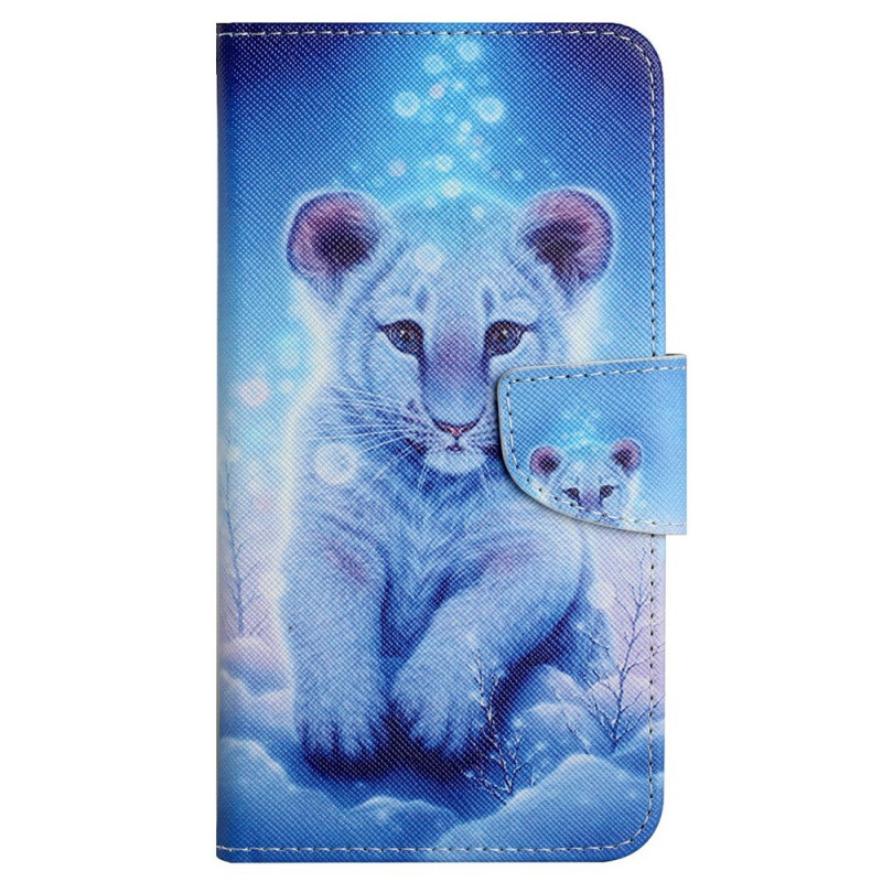 Housse Samsung Galaxy A13 Tigre Blanc avec Lanière