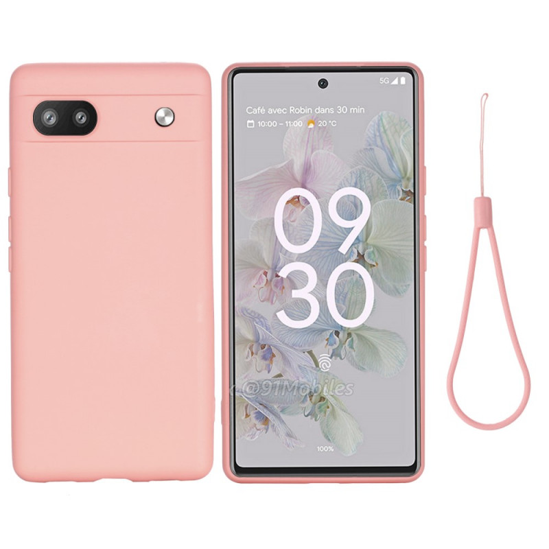 Coque Google Pixel 6A Silicone Liquide à Lanière
