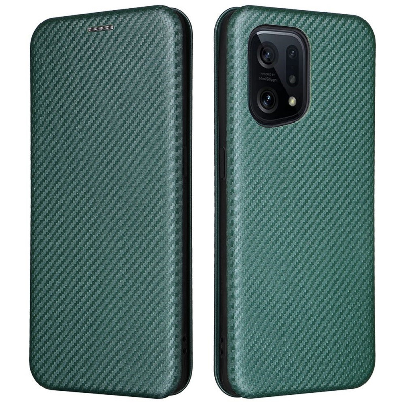 Flip Cover Oppo Find X5 Fibre Carbone