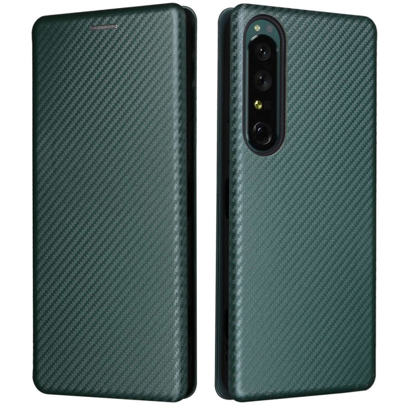 Flip Cover Sony Xperia 1 IV Texture Fibre Carbone