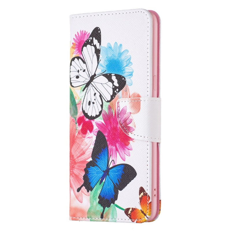 Housse Oppo Find X5 Papillons Aquarelle