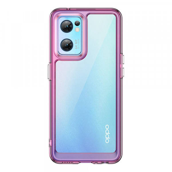 Coque Oppo Find X5 Lite Hybride Rebords Colorés Transparents