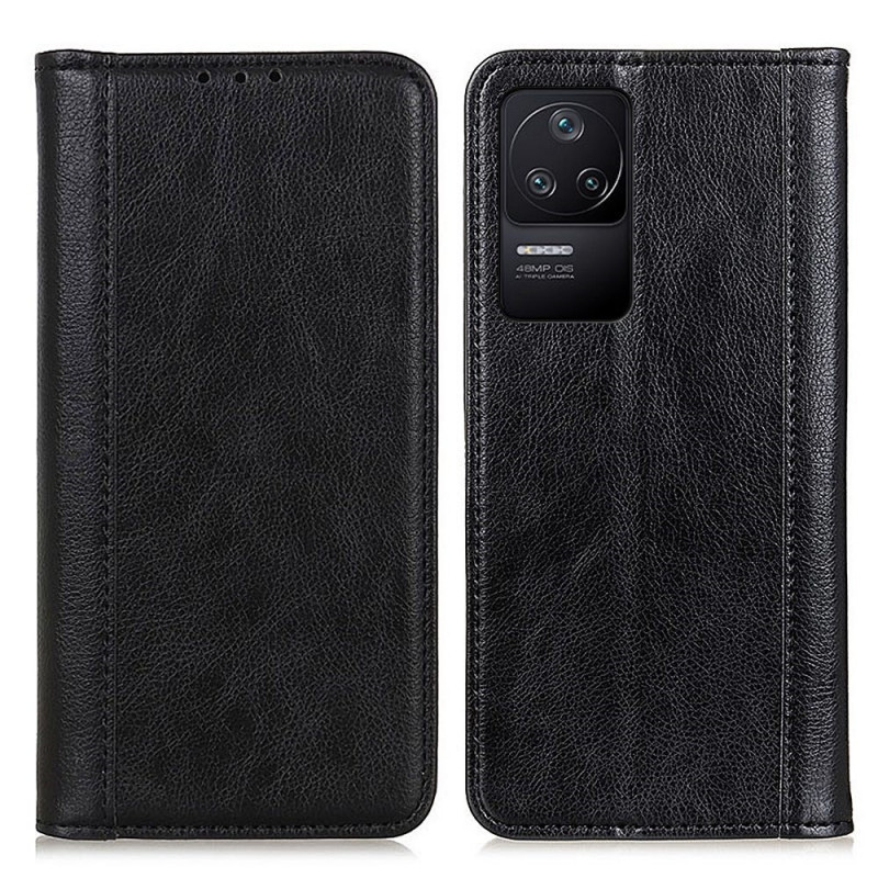 Flip Cover Poco F4 Version Colorée Cuir Fendu Ma Coque