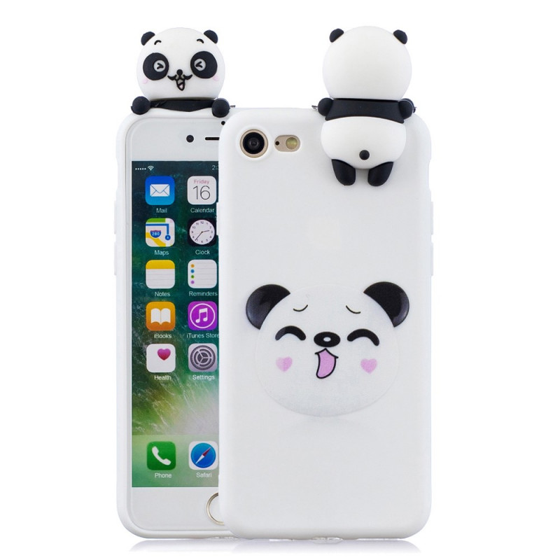 Coque iPhone SE 3 / SE 2 / 8 / 7 Panda Fun 3D