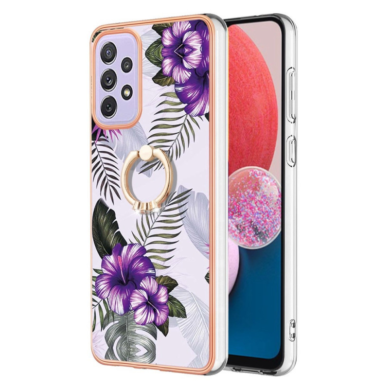 Coque Samsung Galaxy A13 Fleurs Anneau-Support