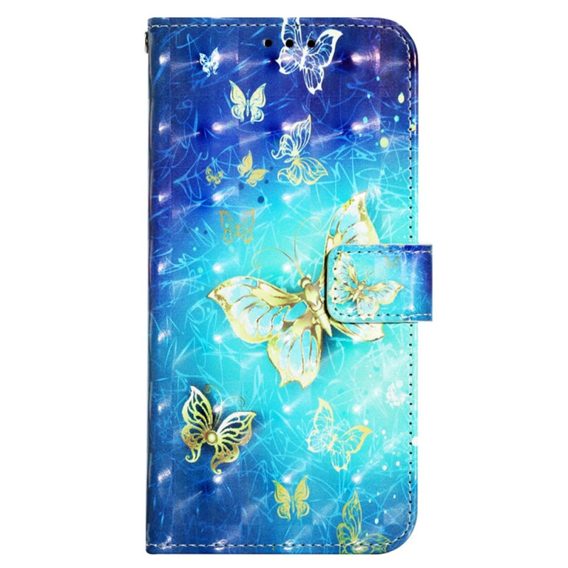 Housse Samsung Galaxy A13 Vol de Papillons à Lanière
