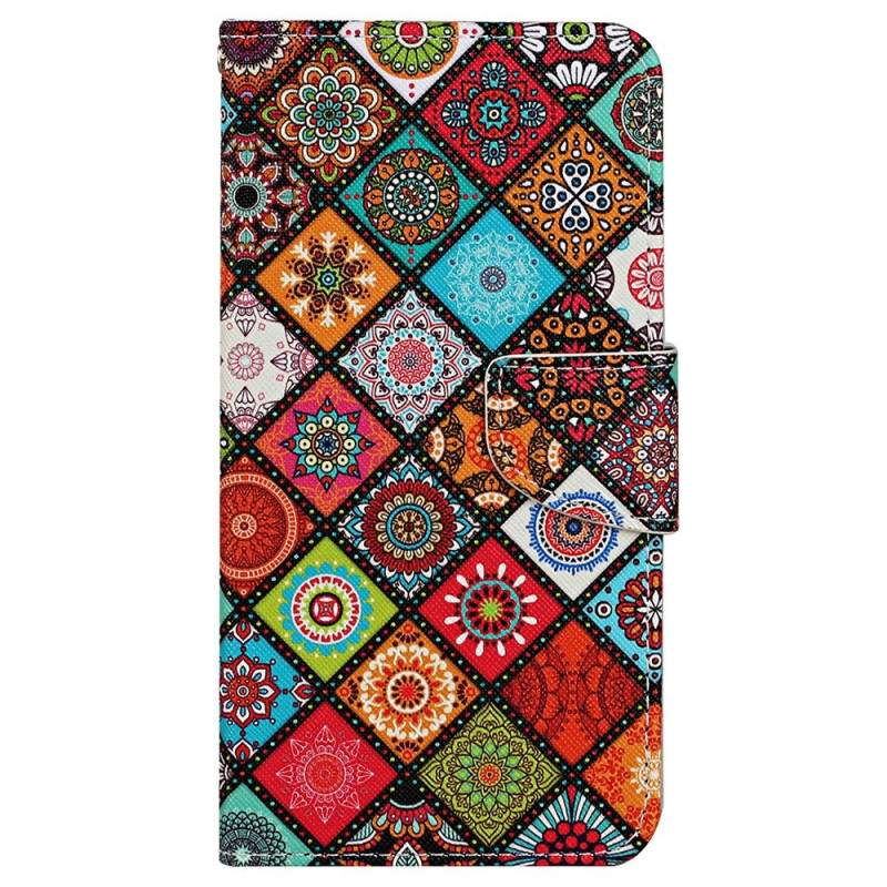 Housse Xiaomi Redmi 10C Patchwork à Lanière