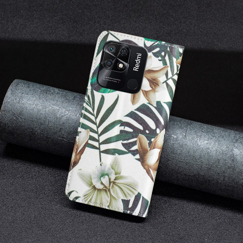 Flip Cover Xiaomi Redmi 10C Feuilles Ma Coque