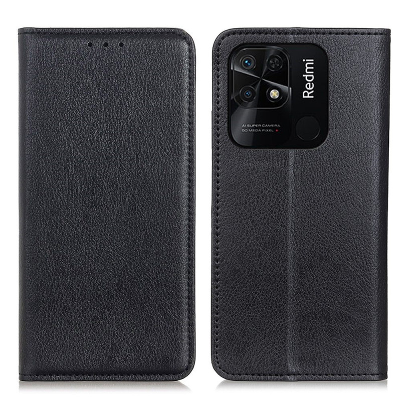 Flip Cover Xiaomi Redmi 10C Cuir Litchi Fendu Texture Ma Coque