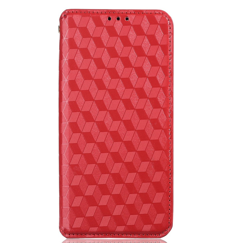 Flip Cover Xiaomi Redmi Note 12T Pro/Poco X4 GT Effet Cuir Cubes 3D