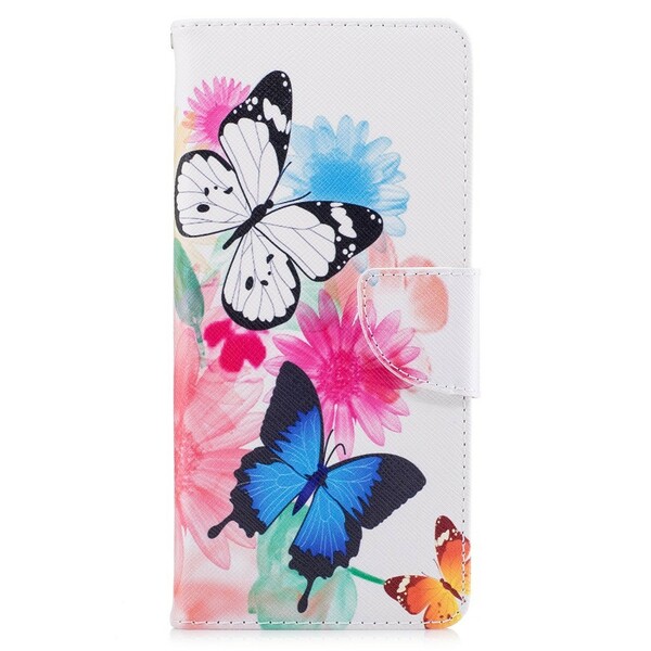 Housse Samsung Galaxy Note 8 Papillons et Fleurs Peints