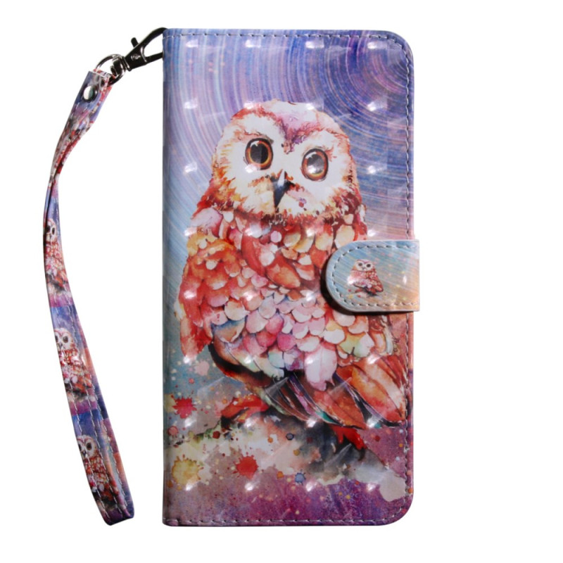 Housse Oppo A94 5G Hibou avec Lanière