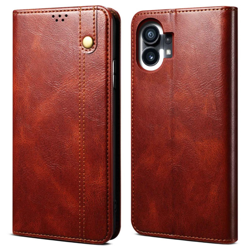 Flip Cover Nothing Phone (1) Simili Cuir Bouton Doré Ma Coque