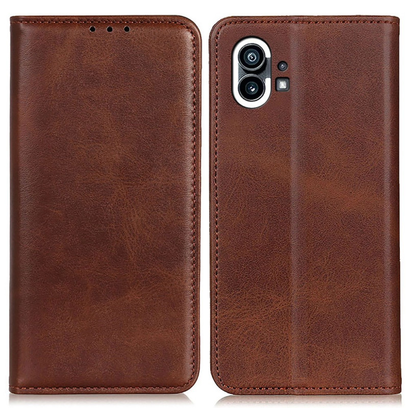 Flip Cover Nothing Phone (1) Cuir Fendu Élégance Ma Coque