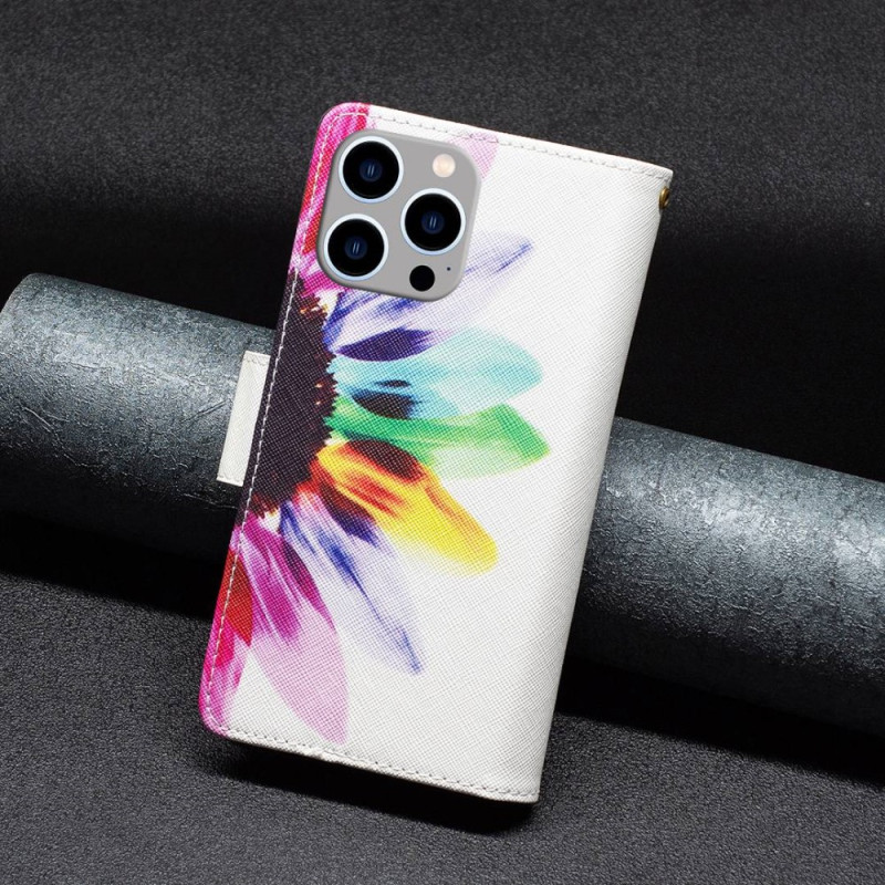 Housse iPhone 14 Pro Max Poche Zippée Fleur Ma Coque