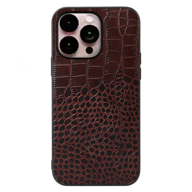 Coque iPhone 14 Pro Max Cuir Véritable Texture Crocodile