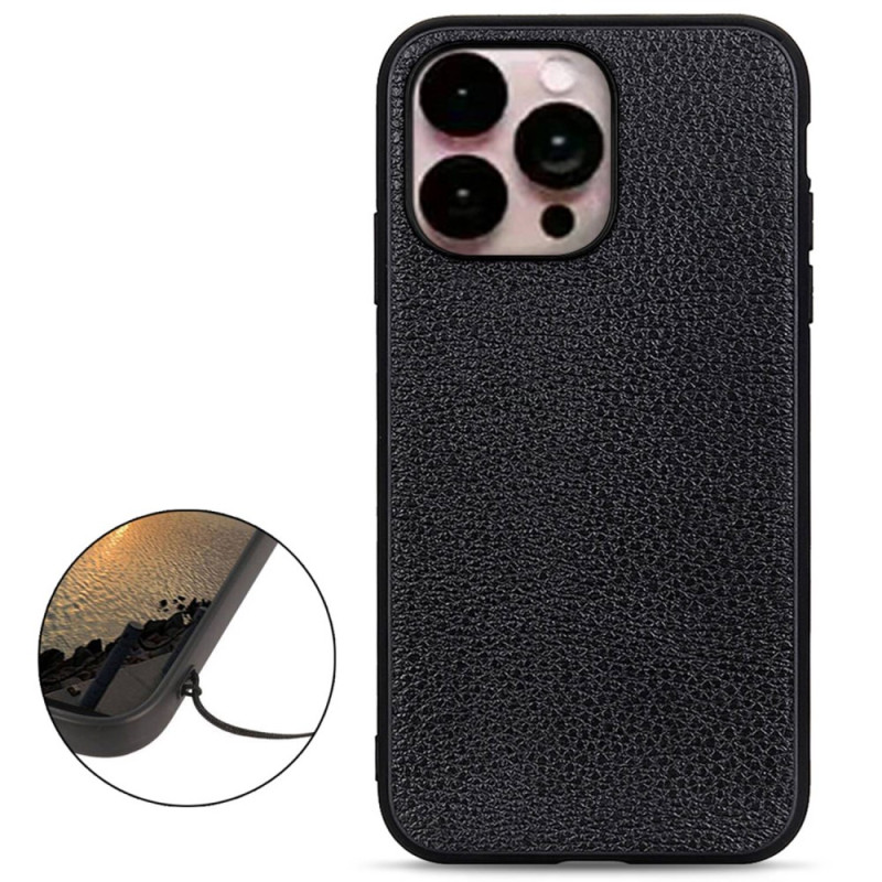 Coque iPhone 14 Pro Max Véritable Cuir Litchi Ma Coque