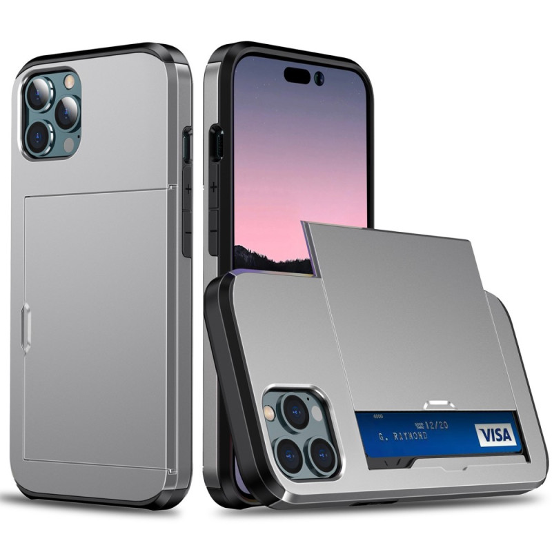 Coque iPhone 14 Pro Max Deux Porte-Cartes à Glissière