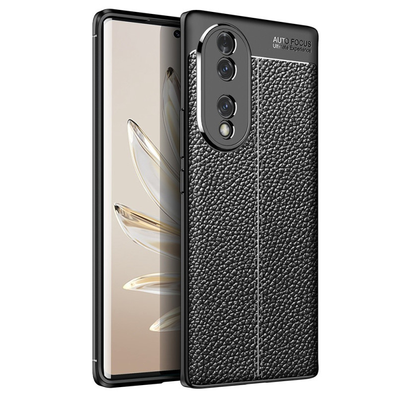 Coque Honor 70 Effet Cuir Litchi Double Line