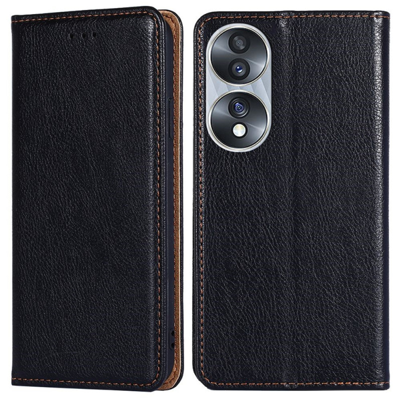 Flip Cover Honor 70 Simili Cuir Coutures