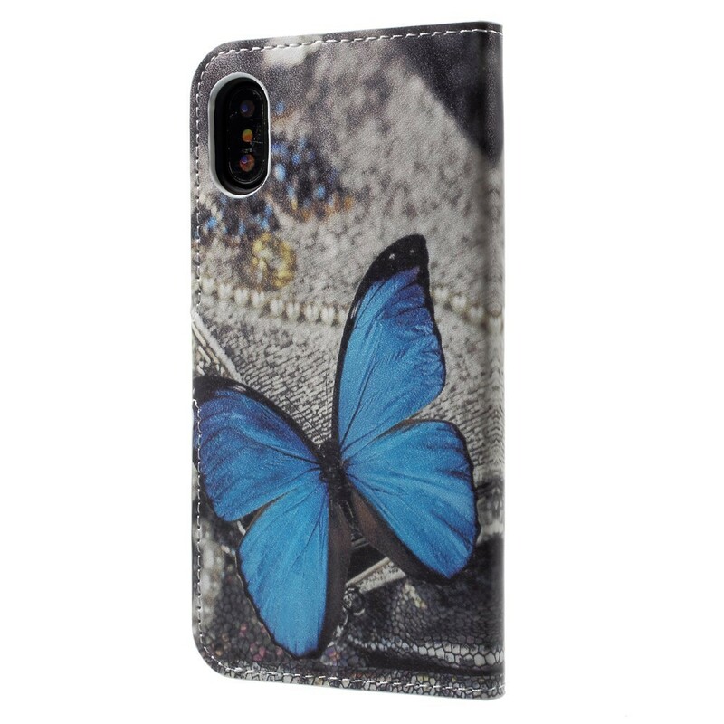 Housse iPhone X Papillon Bleu