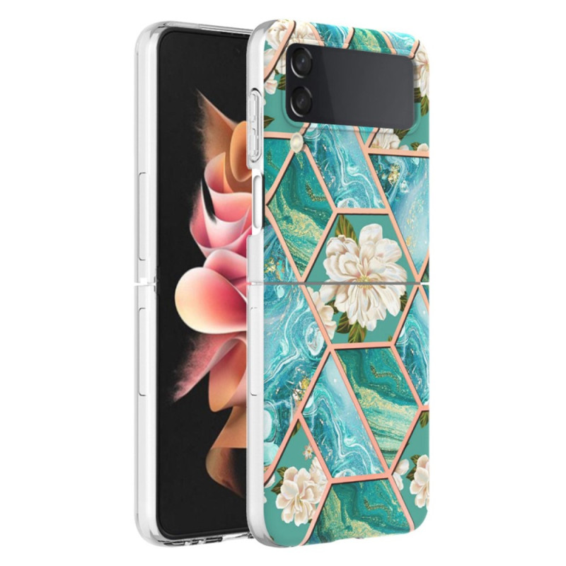 Coque Samsung Galaxy Z Flip 4 Marbre Floral
